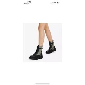 DREAM PAIRS Women's Chelsea Platform Combat Boots Lace Up Lug Sole Buckle #544